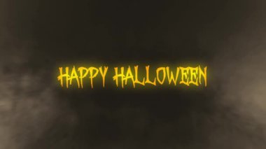 Sinematik Bulutların arasından - Happy Halloween Metin tipografi seyahat