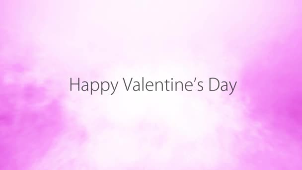 Šťastný Valentines Den Pozadí Cestování Přes Růžové Obláčky — Stock video