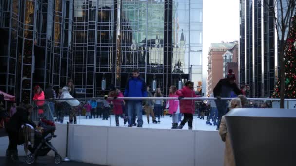 Pittsburgh Circa Diciembre 2017 Pista Patinaje Sobre Hielo Ppg Centro — Vídeo de stock