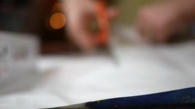 Noel kaydırma alan sığ derinliği ile kesme makası yakın çekim