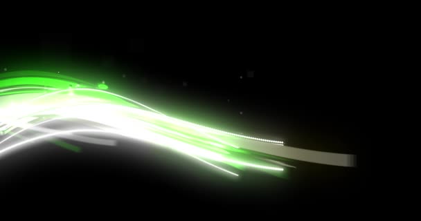 Green Vibrant Flowing Particle Aura Sobre Negro — Vídeo de stock