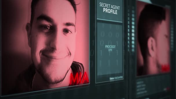 Interface Profil Opérationnel Agent Secret Futuriste Numérique Mia — Video