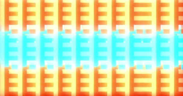 Bezešvé Opakování Oranžová Zářící Modré Bokové Motion Design Čtverce Pozadí — Stock video