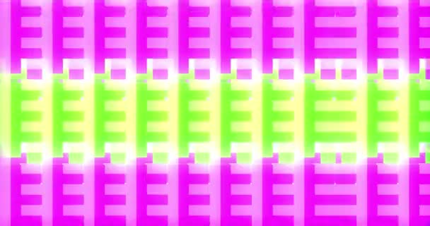 Бесшовные Петли Зеленый Розовый Светящийся Хипстер Движения Дизайн Квадратов Фон — стоковое видео