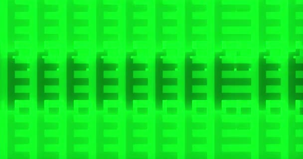 Seamless Looping Glowing Green Hipster Motion Design Squares Background — Stock Video