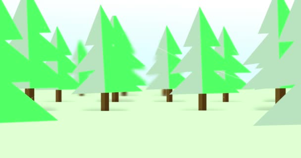 Cartoon Vector Forest Groene Achtergrond — Stockvideo