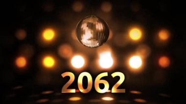 Disko topu gece kulübü iplik 2062 yılbaşı kutlama arka plan