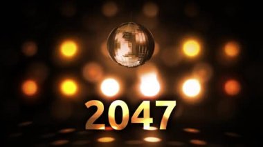 Disko topu gece kulübü iplik 2047 yılbaşı kutlama arka plan