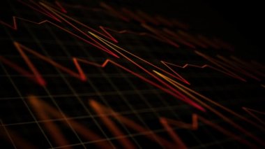 Yenilikçi yeni minimalizm ses dalga formu çentikli Zig-Zag çizgilerle - turuncu sürüm Alt