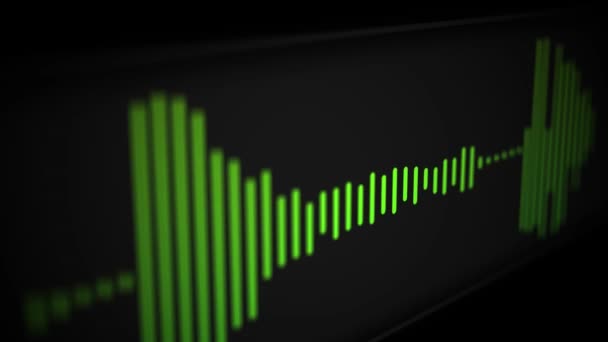 Casseroles de caméra sur moderne cool spectre audio élégant ou forme d'onde d'une chanson - Version verte 