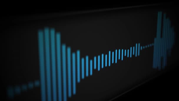 Casseroles de caméra sur moderne cool spectre audio élégant ou forme d'onde d'une chanson - Version bleue 