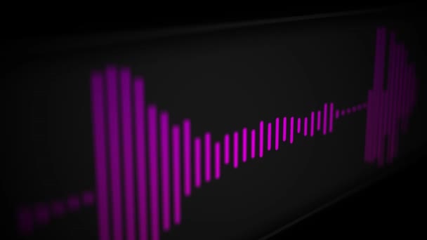 Las Sartenes Cámara Sobre Moderno Espectro Audio Elegante Forma Onda — Vídeo de stock