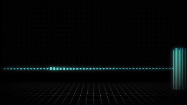 Audio Waveform Eller Spektrum Bakgrund För Reklamfilmer Sekunder Blå Version — Stockvideo