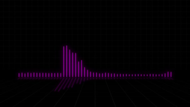 Techno Futuristic Purple Audio Meter Barra Fondo Tocando Música Con — Vídeo de stock