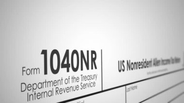 Bir 1040nr sığ derinliği IRS vergi Form alanının kaydırma