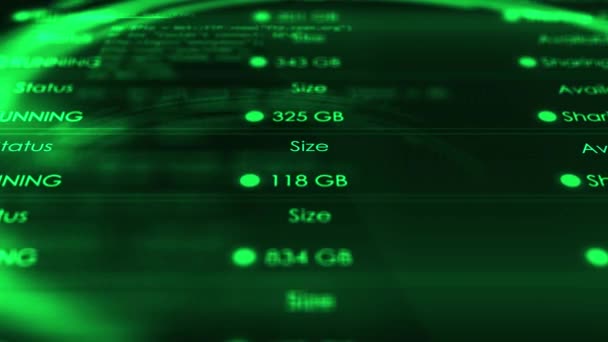 相机移动超过未来的电影计算机数据网络解决方案 绿色版本 — 图库视频影像
