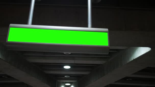 Green Screen Overhead Teken Ondergrondse Moderne Metrostation — Stockvideo