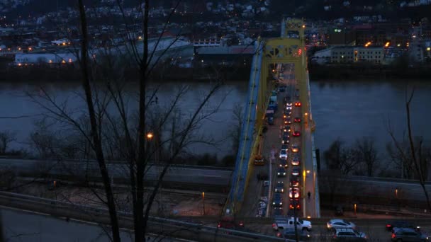 피츠버그 펜실베니아에서 다리의 Timelapse — 비디오