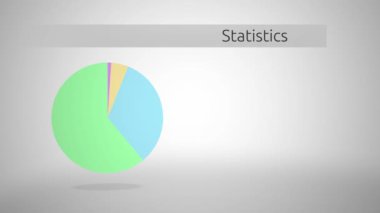 Grafik - istatistik sürüm için oda ile birlikte genel pasta grafik animasyon