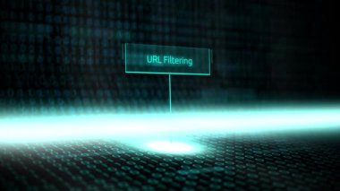 Dijital manzara yazılım tipografi fütüristik ikili kod - Url filtreleme ile tanımlanan