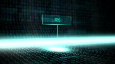 Dijital manzara yazılım tipografi fütüristik ikili kod - IOS ile tanımlanan