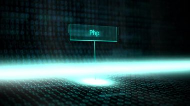 Dijital manzara yazılım tipografi fütüristik ikili kod - Php ile tanımlanan