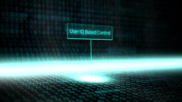 デジタル風景ソフトウェア定義未来的なバイナリ コード ユーザー ベースの制御とタイポグラフィ — ストック動画