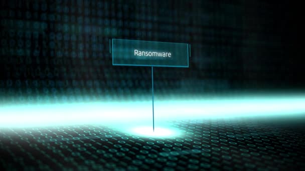 数字景观软件定义的排版与未来的二进制代码 Ransomwarefeb 2018 — 图库视频影像