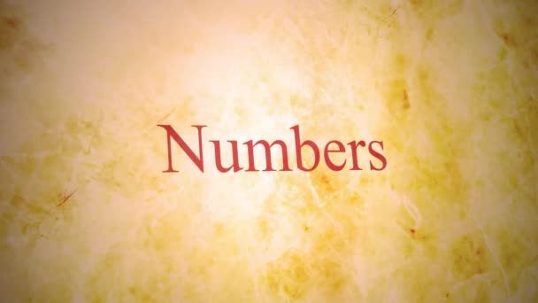 Libri Del Vecchio Testamento Della Serie Biblica Numeri — Video Stock