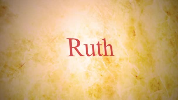 Books Old Testament Bible Series Ruth — Stock Video