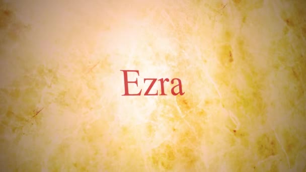 Books Old Testament Bible Series Ezra — Stock Video