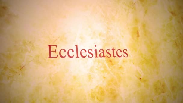 Books Old Testament Bible Series Ecclesiastes — Stock Video