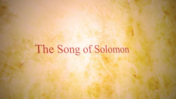 Bücher Des Alten Testaments Der Bibelreihe Das Lied Des Solomon — Stockvideo