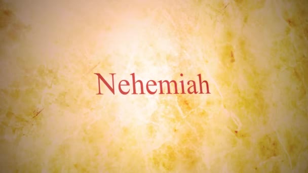 Books Old Testament Bible Series Nehemiah — Stock Video