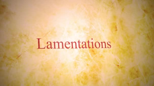 Books Old Testament Bible Series Lamentations — Stock Video