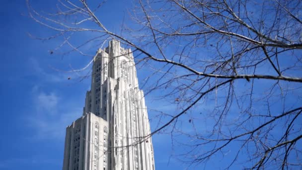 Pittsburgh Circa Março 2018 Estabelecer Foto Catedral Aprendizagem Pittsburgh Apenas — Vídeo de Stock