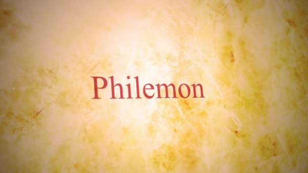 Boeken Van Het Nieuwe Testament Bijbel Serie Philemon — Stockvideo