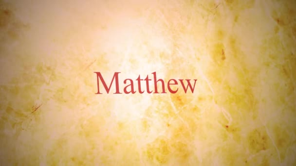 Böcker Nya Testamentet Bibeln Serien Matthew — Stockvideo