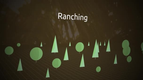 Bedrohungen Für Die Regenwald Motion Graphics Serie Ranching — Stockvideo