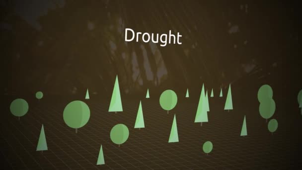Amenazas Para Bosque Lluvioso Serie Gráficos Movimiento Sequía — Vídeo de stock