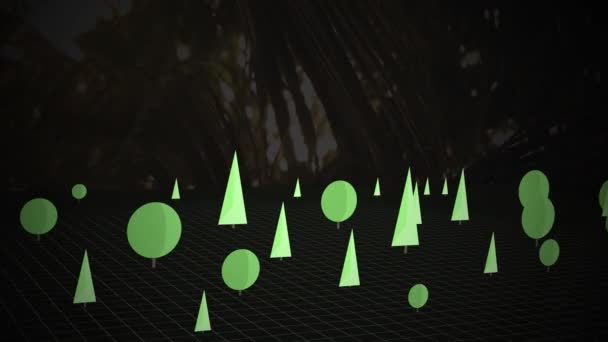 Угрозы Rain Forest Motion Graphics Series Текста Общего Использования — стоковое видео