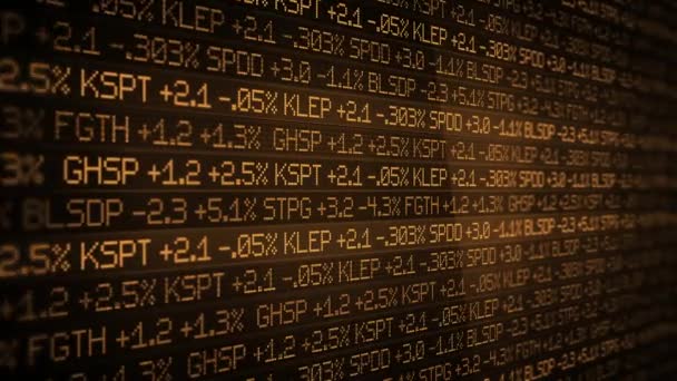 Sepia Stock Market Ticker Прокрутка Гарному Середовищі Концепція Настінної Вулиці — стокове відео