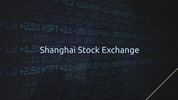 Εταιρικές Ανταλλαγές Χρηματιστηριακή Αγορά Κινουμένων Σχεδίων Σειρά Χρηματιστήριο Της Σαγκάης — Αρχείο Βίντεο