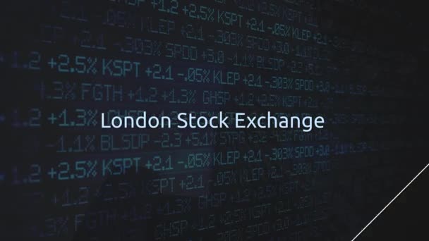 Εταιρικές Ανταλλαγές Χρηματιστηριακή Αγορά Κινουμένων Σχεδίων Σειρά Χρηματιστήριο Του Λονδίνου — Αρχείο Βίντεο