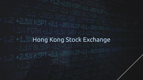 Bolsa Valores Corporativa Série Animada Bolsa Valores Hong Kong — Vídeo de Stock