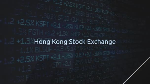 Firemní Akciového Trhu Burzy Animovaný Seriál Hong Kong Stock Exchange — Stock video