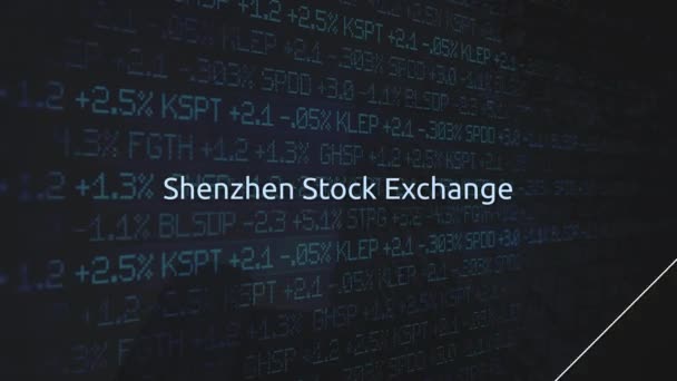 Εταιρικές Ανταλλαγές Χρηματιστηριακή Αγορά Κινουμένων Σχεδίων Σειρά Shenzhen Χρηματιστήριο — Αρχείο Βίντεο