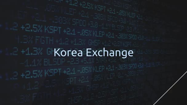 Corporate Stock Market Uitwisselingen Animatieserie Korea Exchange — Stockvideo