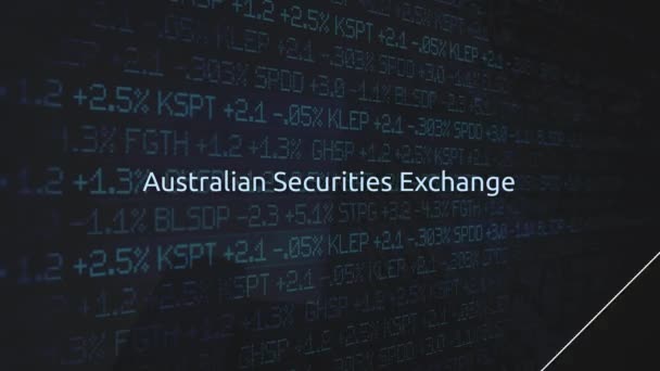 Corporate Stock Market Exchanges Animated Series Australian Securities Exchange — Stock Video