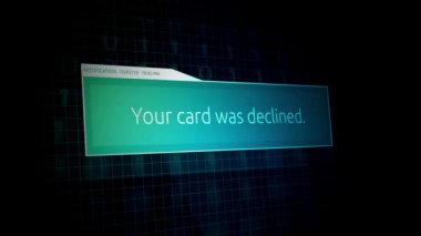 Kartınız reddedildi - online banka bildirim yapıldı.